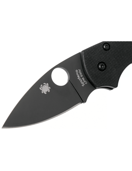 Faca dobrável Spyderco Lil'Native C230GPBBK Cabo G10 preto de 8,9 cm