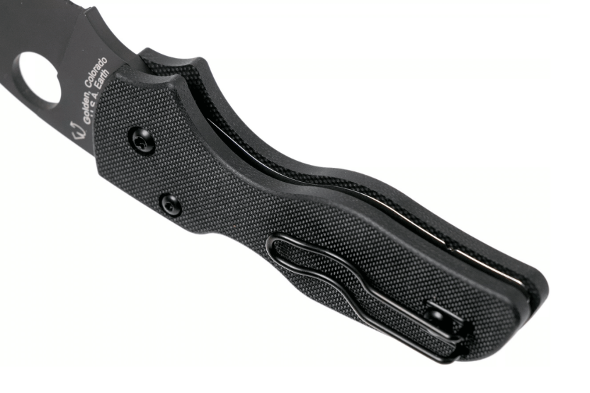 Faca dobrável Spyderco Lil'Native C230GPBBK Cabo G10 preto de 8,9 cm