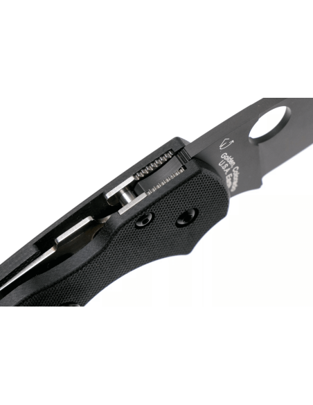 Faca dobrável Spyderco Lil'Native C230GPBBK Cabo G10 preto de 8,9 cm