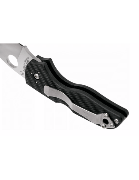 Faca dobrável Spyderco Lil'Native C230MBGP Cabo G10 preto de 8,9 cm