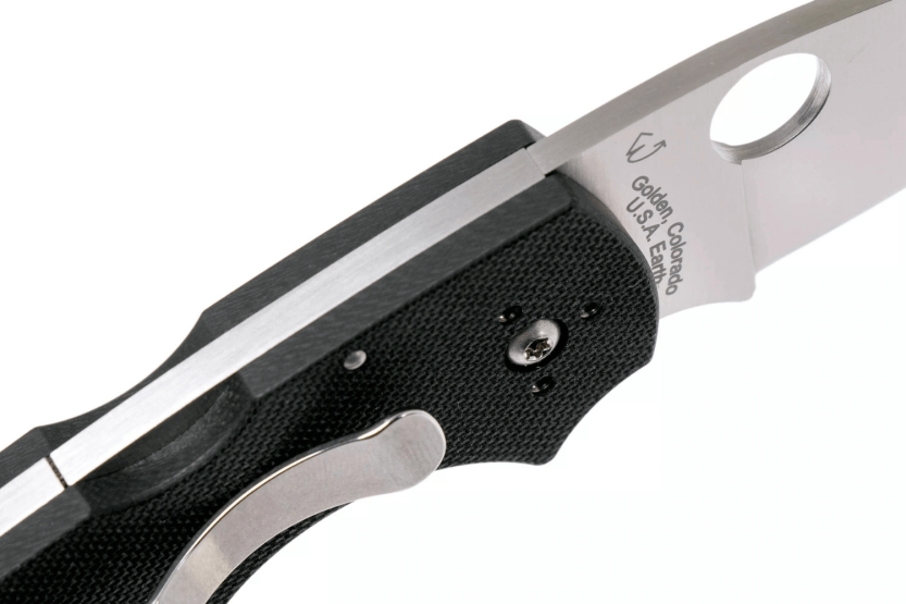 Faca dobrável Spyderco Lil'Native C230MBGP Cabo G10 preto de 8,9 cm