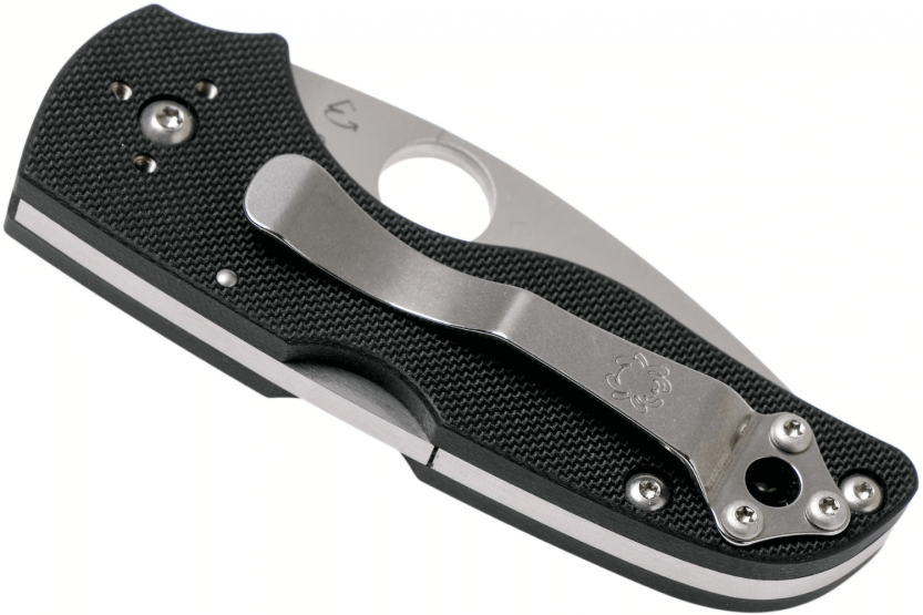 Faca dobrável Spyderco Lil'Native C230MBGP Cabo G10 preto de 8,9 cm