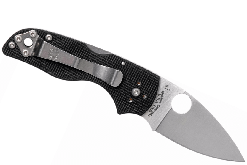 Faca dobrável Spyderco Lil'Native C230MBGP Cabo G10 preto de 8,9 cm