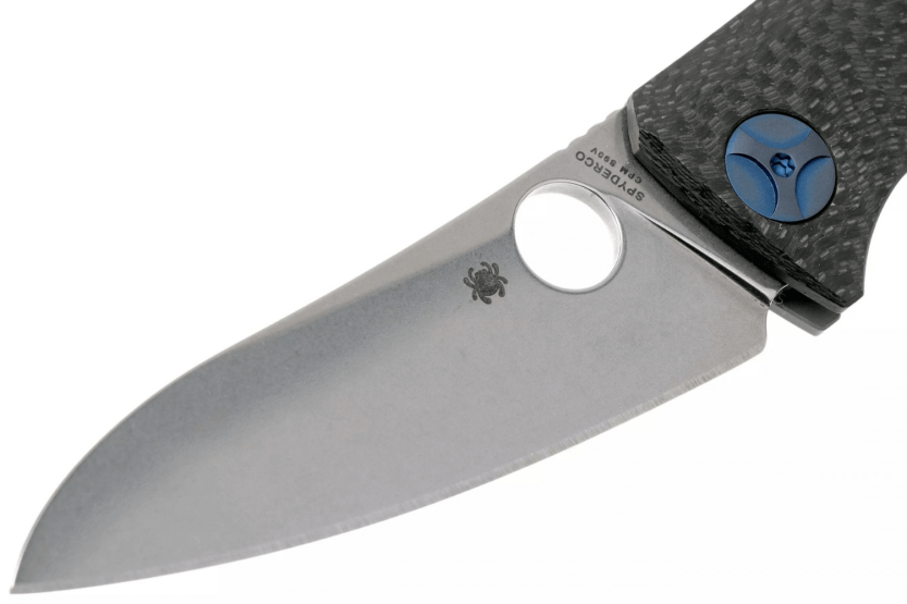 Faca dobrável Spyderco Drunken C235CFTIP Cabo em fibra de carbono/titânio com 11,7 cm