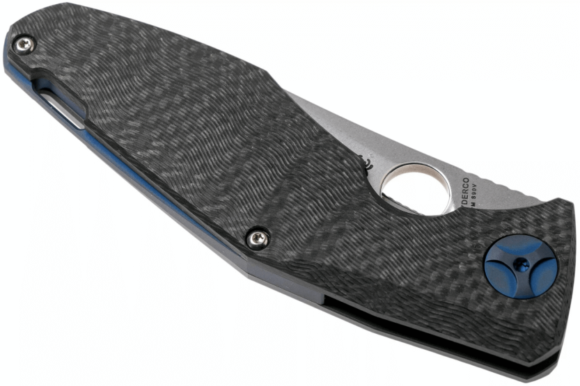 Faca dobrável Spyderco Drunken C235CFTIP Cabo em fibra de carbono/titânio com 11,7 cm