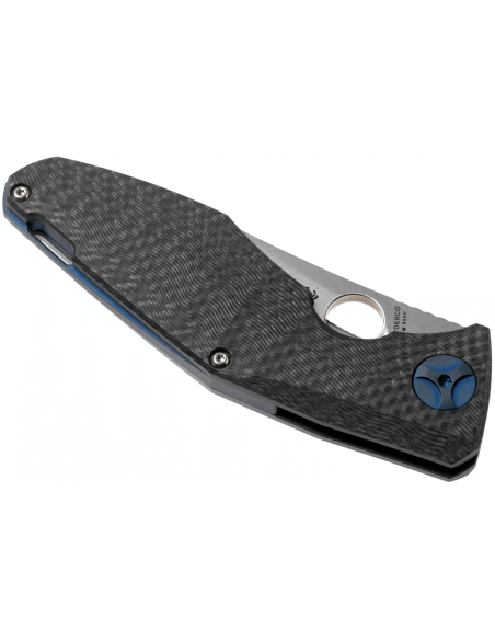 Faca dobrável Spyderco Drunken C235CFTIP Cabo em fibra de carbono/titânio com 11,7 cm