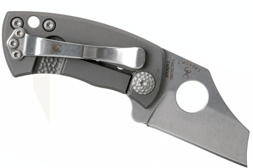 Spyderco McBee C236TIP foldekniv sølvgrått titanhåndtak 5,7 cm