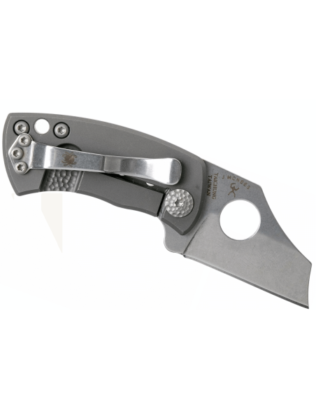 Spyderco McBee C236TIP foldekniv sølvgråt titaniumhåndtag 5,7 cm