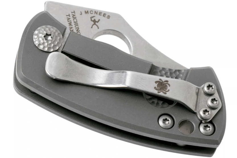 Spyderco McBee C236TIP taittoveitsi hopeanharmaa titaanikahva 5.7cm
