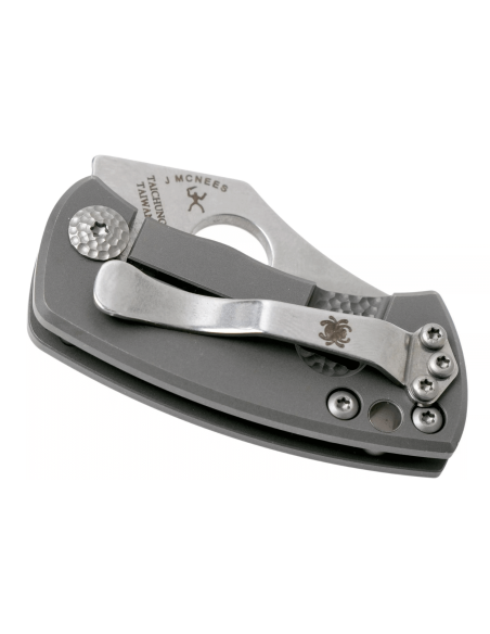 Klappmesser Spyderco McBee C236TIP Titanium Griff silbergrau 5,7cm