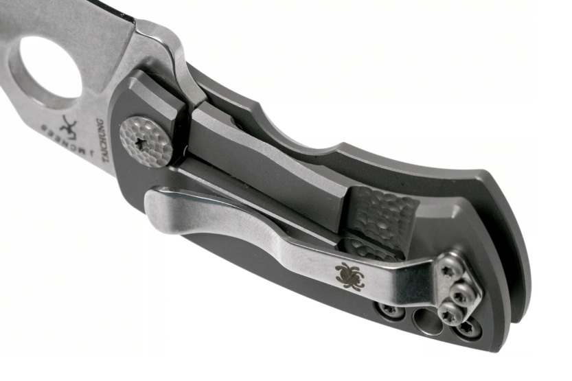 Spyderco McBee C236TIP folding knife silver-grey titanium handle 5.7cm