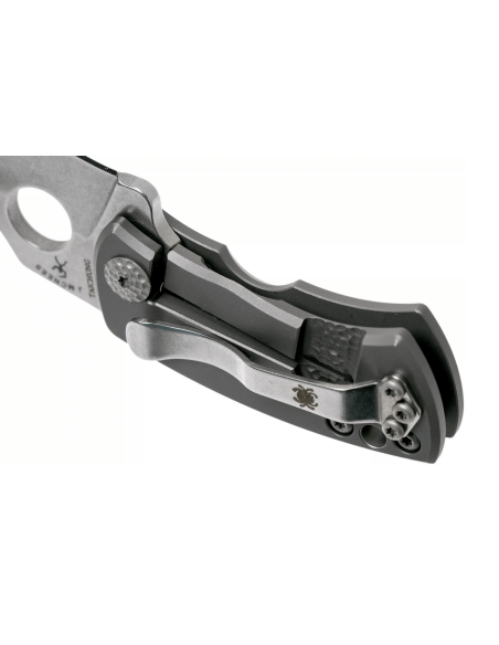 Klappmesser Spyderco McBee C236TIP Titanium Griff silbergrau 5,7cm
