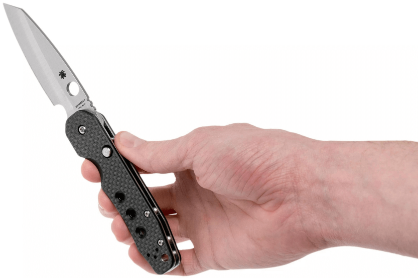 Navaja Spyderco Smock C240CFP con mango negro de fibra de carbono/G10 de 11,5cm
