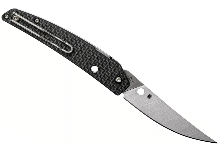 Navaja Spyderco Ikuchi C242CFP con mango de fibra de carbono/G10 negro 11cm