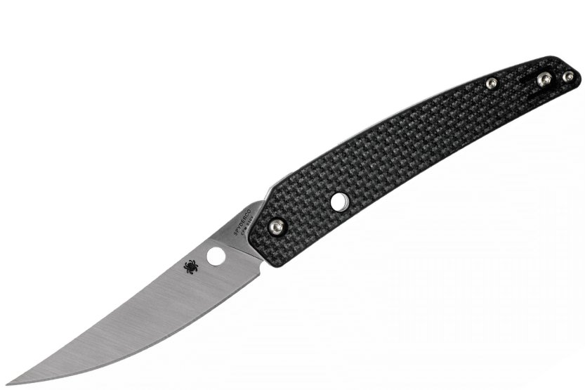 Navaja Spyderco Ikuchi C242CFP con mango de fibra de carbono/G10 negro 11cm