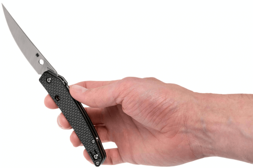 Navaja Spyderco Ikuchi C242CFP con mango de fibra de carbono/G10 negro 11cm