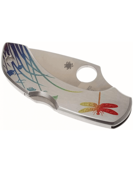 Spyderco DragonFly 2 Tattoo C28PT taittoveitsi 8.1cm ruostumattomasta teräksestä valmistettu kahva