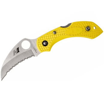 Spyderco Dragonfly 2 Salt Hawkbill C28SYL2HB keltainen nylon/lasikuitukahva 8.5cm taittoveitsi