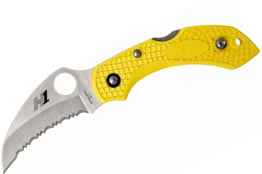 Spyderco Dragonfly 2 Salt Hawkbill C28SYL2HB yellow nylon/fiberglass handle 8.5cm folding knife