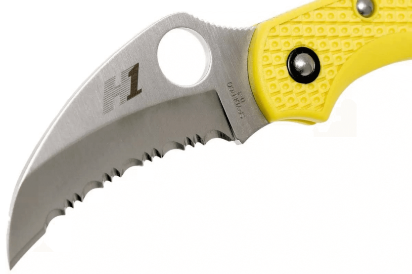 Spyderco Dragonfly 2 Salt Hawkbill Folding Knife C28SYL2HB Yellow nylon/fiberglass handle 8.5cm