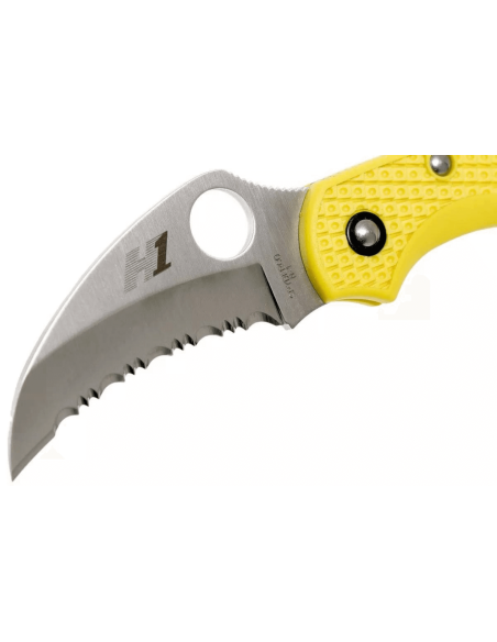 Spyderco Dragonfly 2 Salt Hawkbill Folding Knife C28SYL2HB Yellow nylon/fiberglass handle 8.5cm