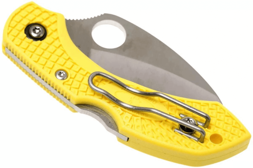 Spyderco Dragonfly 2 Salt Hawkbill Folding Knife C28SYL2HB Yellow nylon/fiberglass handle 8.5cm