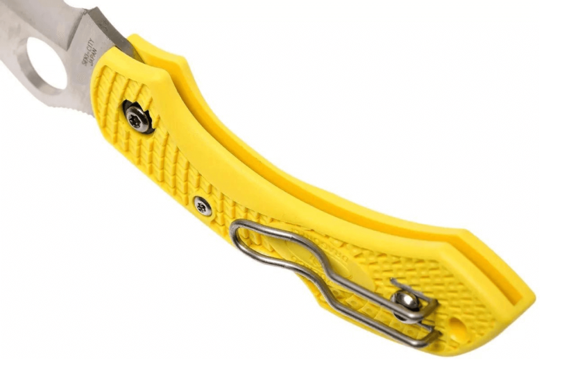 Spyderco Dragonfly 2 Salt Hawkbill Folding Knife C28SYL2HB Yellow nylon/fiberglass handle 8.5cm