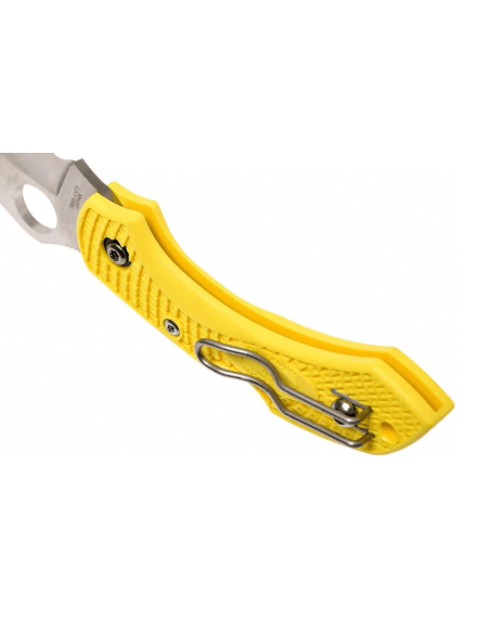 Spyderco Dragonfly 2 Salt Hawkbill Folding Knife C28SYL2HB Yellow nylon/fiberglass handle 8.5cm