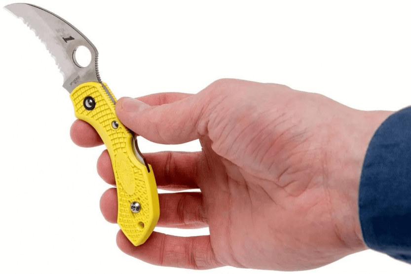 Klappmesser Spyderco Dragonfly 2 Salt Hawkbill C28SYL2HB Nylon-/Fiberglas-Griff gelb 8,5cm