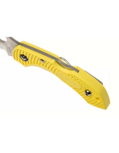 Spyderco Dragonfly 2 Salt Hawkbill Folding Knife C28SYL2HB Yellow nylon/fiberglass handle 8.5cm