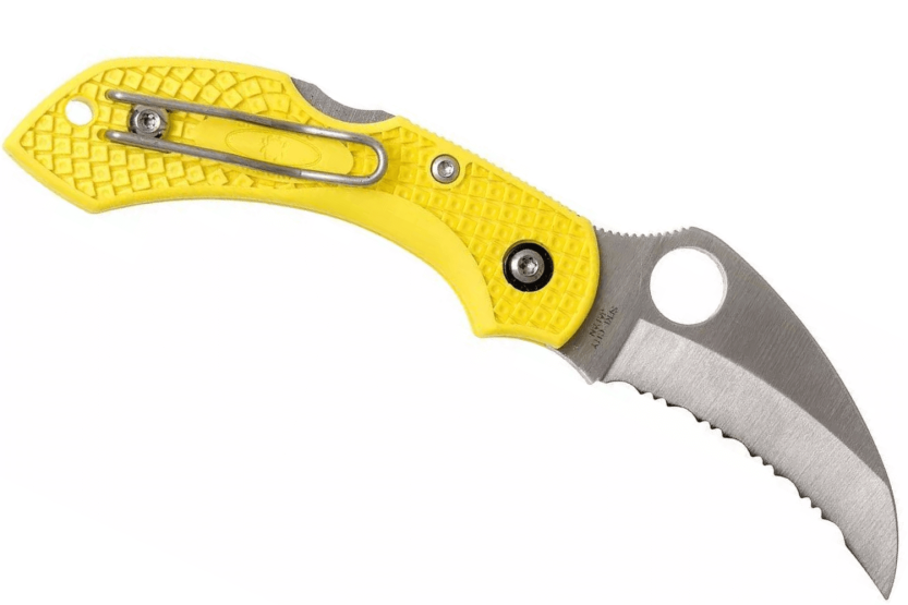 Klappmesser Spyderco Dragonfly 2 Salt Hawkbill C28SYL2HB Nylon-/Fiberglas-Griff gelb 8,5cm