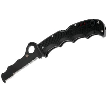 Navaja Spyderco Assist C79PSBBK hoja dentada negra mango de nylon/fibra de vidrio negro 12.2cm