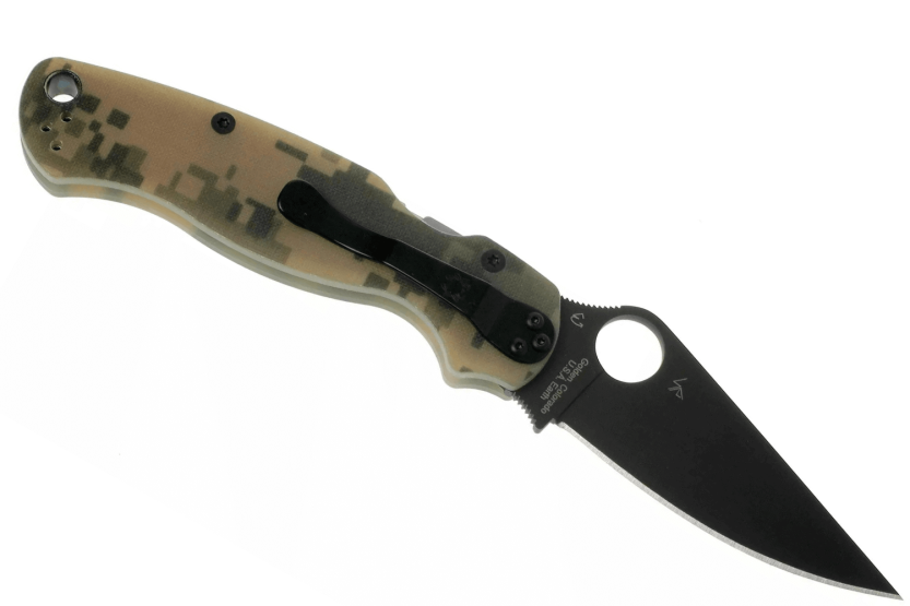 Spyderco Paramilitary 2 Camo C81GPCMOBK2 folding knife black blade G10 handle 12.2cm
