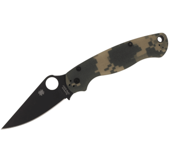 Spyderco Paramilitary 2 Camo C81GPCMOBK2 fällkniv svart blad G10 handtag 12,2cm