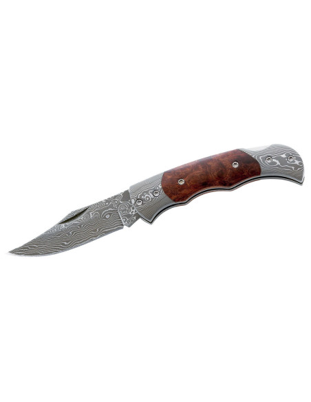 Klappmesser Herbertz 201408 Damastklinge Griff Brombeerholz 8cm