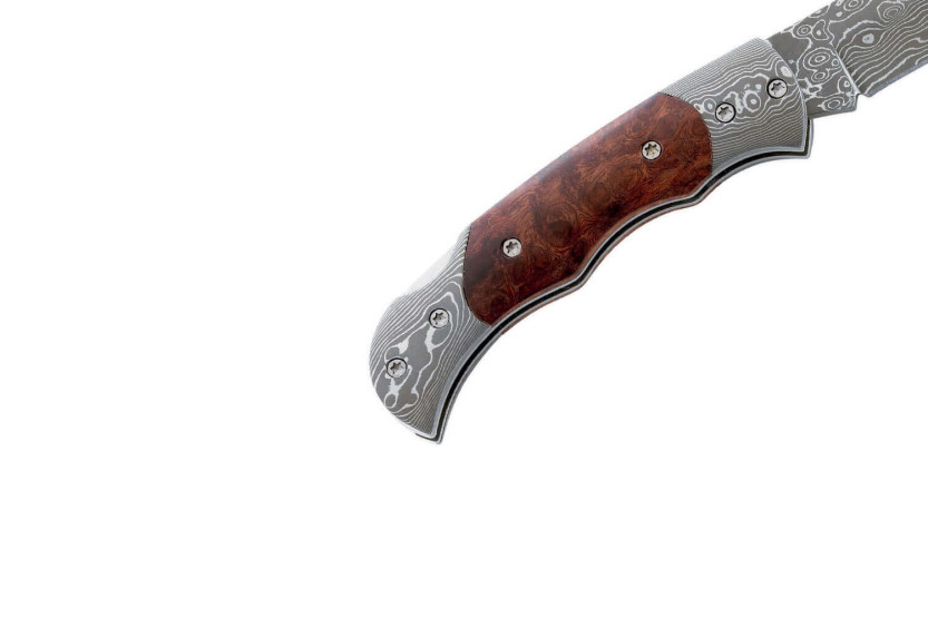 Klappmesser Herbertz 201408 Damastklinge Griff Brombeerholz 8cm