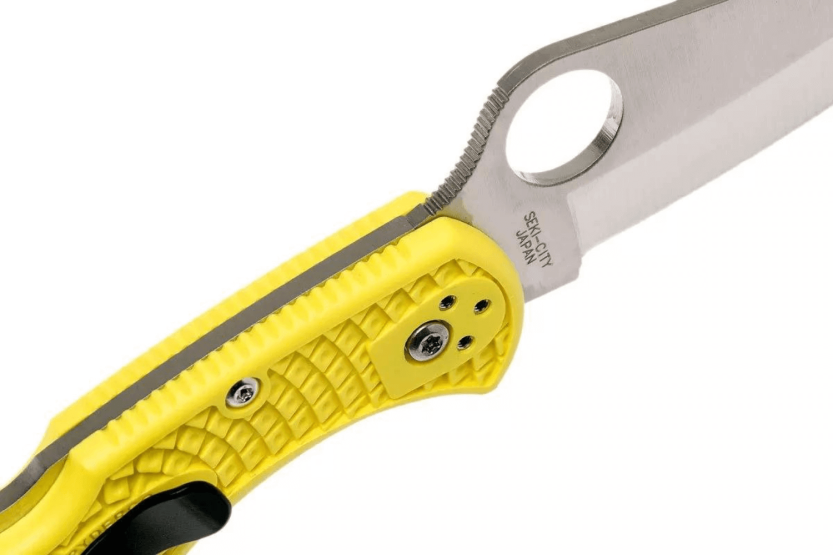 Faca dobrável Spyderco Salt 2 C88PYL2 Cabo amarelo de nylon/fibra de vidro com 10,8 cm