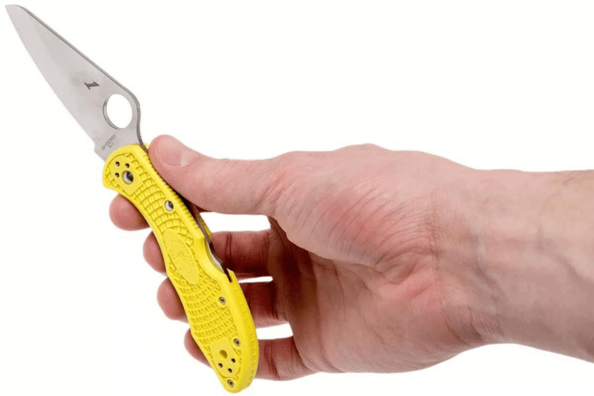 Faca dobrável Spyderco Salt 2 C88PYL2 Cabo amarelo de nylon/fibra de vidro com 10,8 cm