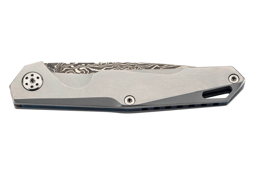 Herbertz fällkniv 300008 Damaskusblad 8cm handtag i rostfritt stål