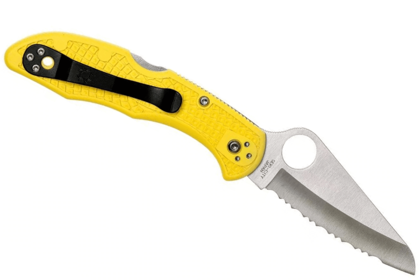 Canivete Spyderco Salt 2 C88SYL2 com lâmina serrilhada Cabo de 10,8 cm em nylon/fibra de vidro