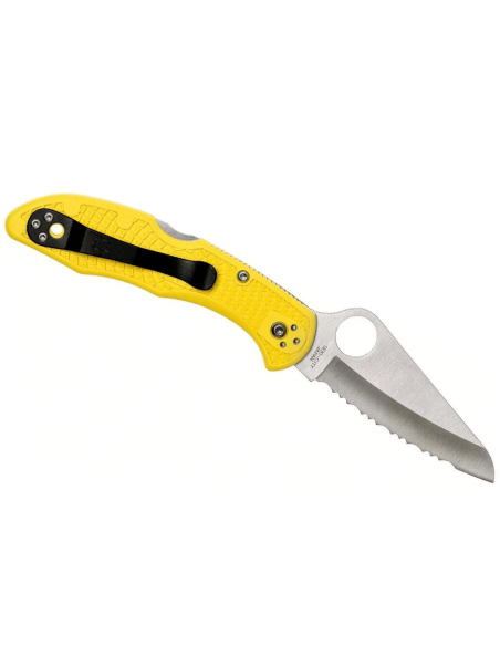 Canivete Spyderco Salt 2 C88SYL2 com lâmina serrilhada Cabo de 10,8 cm em nylon/fibra de vidro