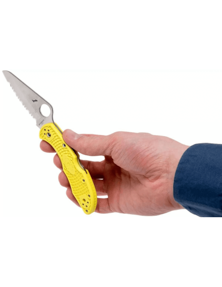 Canivete Spyderco Salt 2 C88SYL2 com lâmina serrilhada Cabo de 10,8 cm em nylon/fibra de vidro