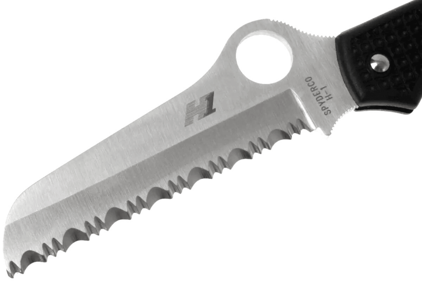 Canivete Spyderco Atlantic Salt C89SBK Cabo preto de nylon/fibra de vidro com 11,7 cm
