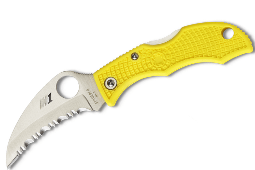 Spyderco Ladybug 3 LYLS3HB fällkniv Hawkbill-blad Gult nylon/glasfiberhandtag 6,2cm