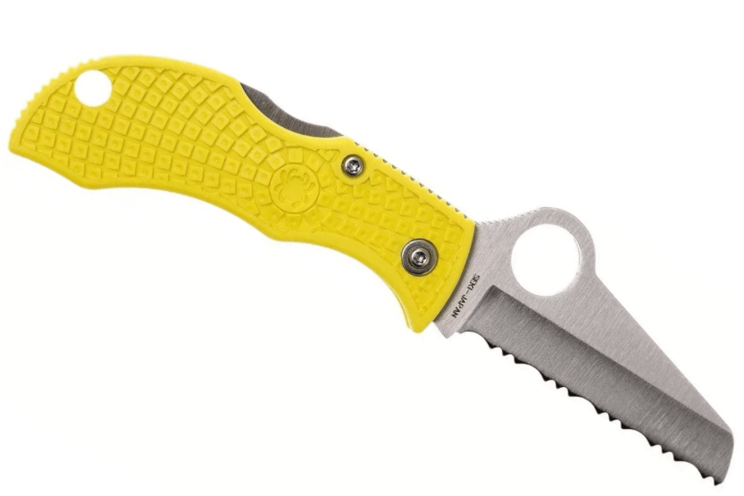 Spyderco Manbug MYLS folding knife 6.4cm yellow nylon/fiberglass handle