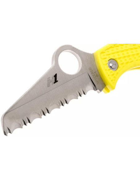 Spyderco Manbug MYLS folding knife 6.4cm yellow nylon/fiberglass handle