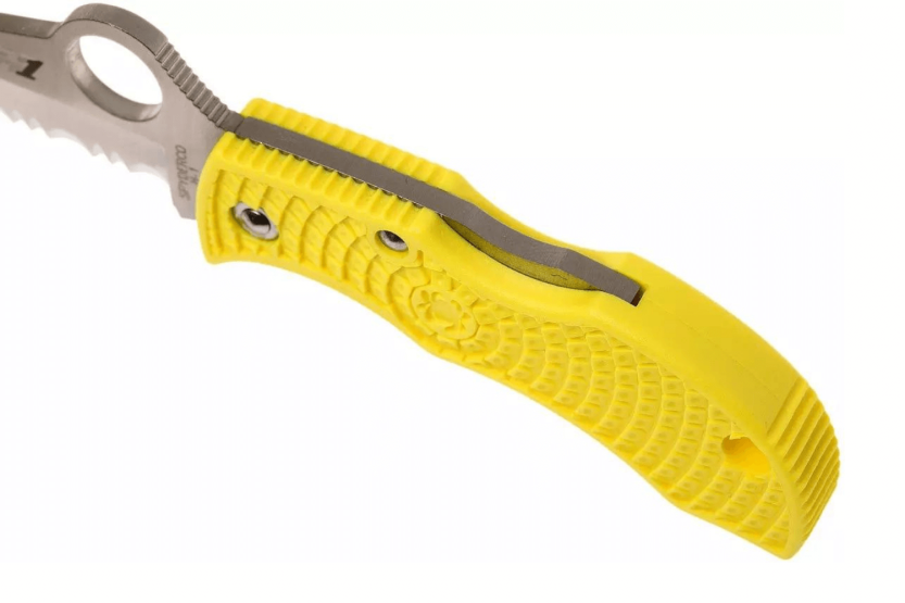 Spyderco Manbug MYLS folding knife 6.4cm yellow nylon/fiberglass handle