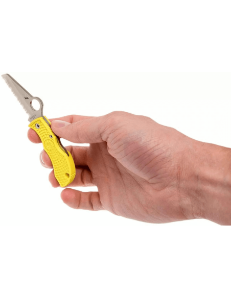 Spyderco Manbug MYLS folding knife 6.4cm yellow nylon/fiberglass handle