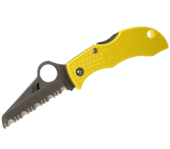 Faca dobrável Spyderco Manbug MYLS 6,4 cm cabo amarelo em nylon/fibra de vidro