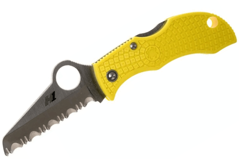 Spyderco Manbug MYLS folding knife 6.4cm yellow nylon/fiberglass handle